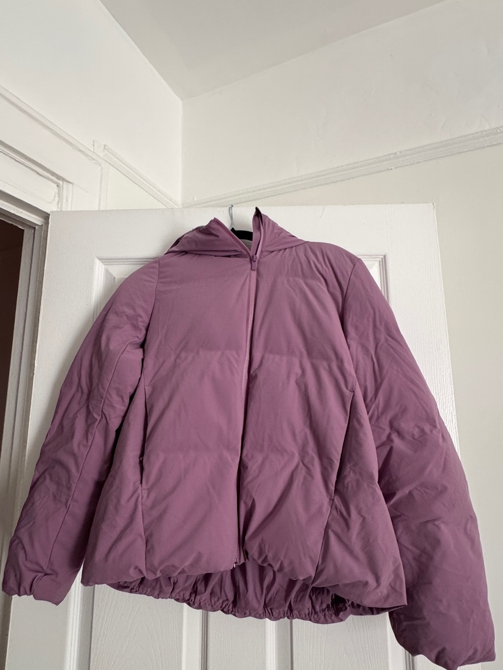 Uniqlo Hooded Puffer Jacket in Dusty Rose